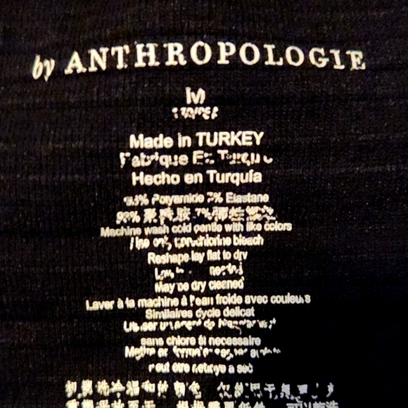 ANTHROPOLOGIE Black Ribbed Tank Size Medium - Picture 4 of 6